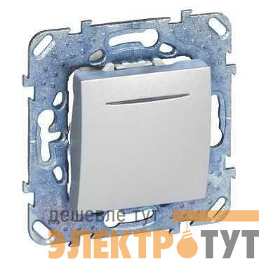 Механизм переключателя проходного 1-кл. СП Unica Top 10А IP20 (сх. 6а) с подсветкой алюм. SchE MGU5.203.30NZD