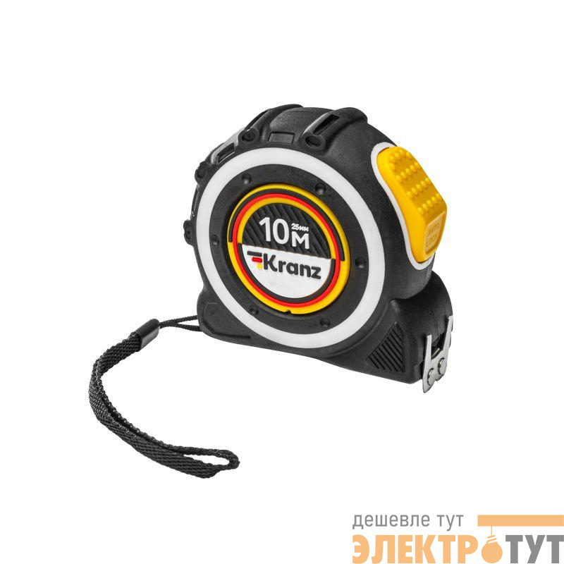 Рулетка Selbstfixierung 10мх25мм магнитный двухсторон. зацеп; двухсторон. шкала; автоматическая фиксация нейлон Kranz KR-12-9024