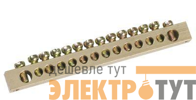 Шина PEN "земля-ноль" 8х12мм 4/2 (4группы/крепеж по краям) IEK YNN21-04-100