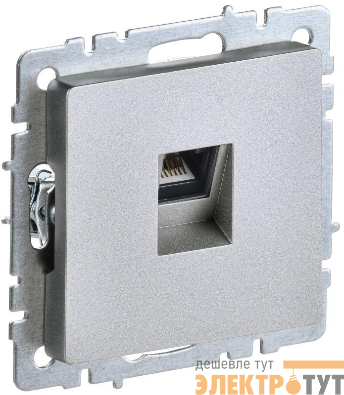 Розетка компьютерная СП RJ45 кат.5E BRITE РК10-БрА механизм алюм. IEK BR-K10-1-K47