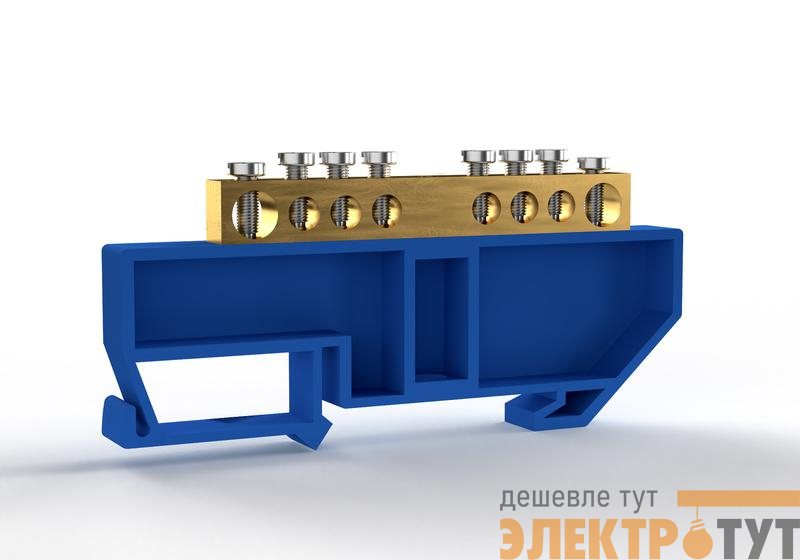 Шина нулевая на DIN-изоляторе 6х9мм 8 отвер. латунь TOKOV ELECTRIC TKE-BCB-69-8-DIN/N