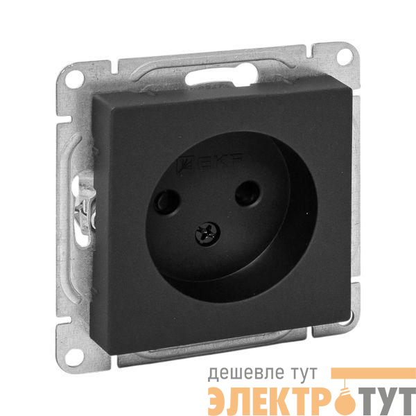 Розетка СП Эпика 16А без заземл. защ. шторки механизм черн. EKF UP1-SOB-101