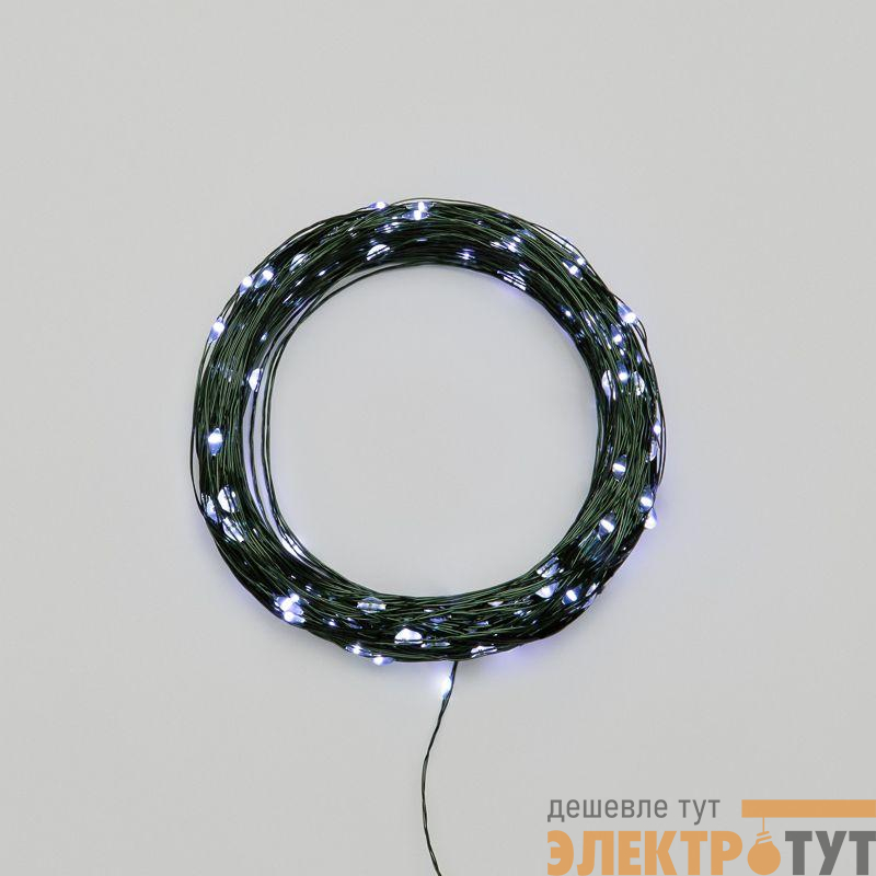 Гирлянда светодиодная "Роса" 30м 300LED бел. IP20 230В с контроллером провод зел. Neon-Night 303-275