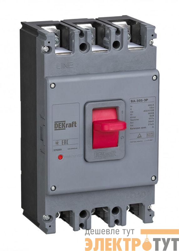 Выключатель автоматический для защиты двигателя 3п 400А 50кА ВА-305 DEKraft 22822DEK