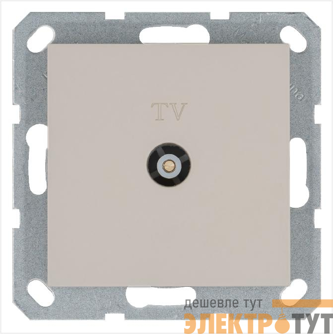 Розетка телевизионная оконечная TV Ф9.5мм механизм тауп Jasmart G6001T