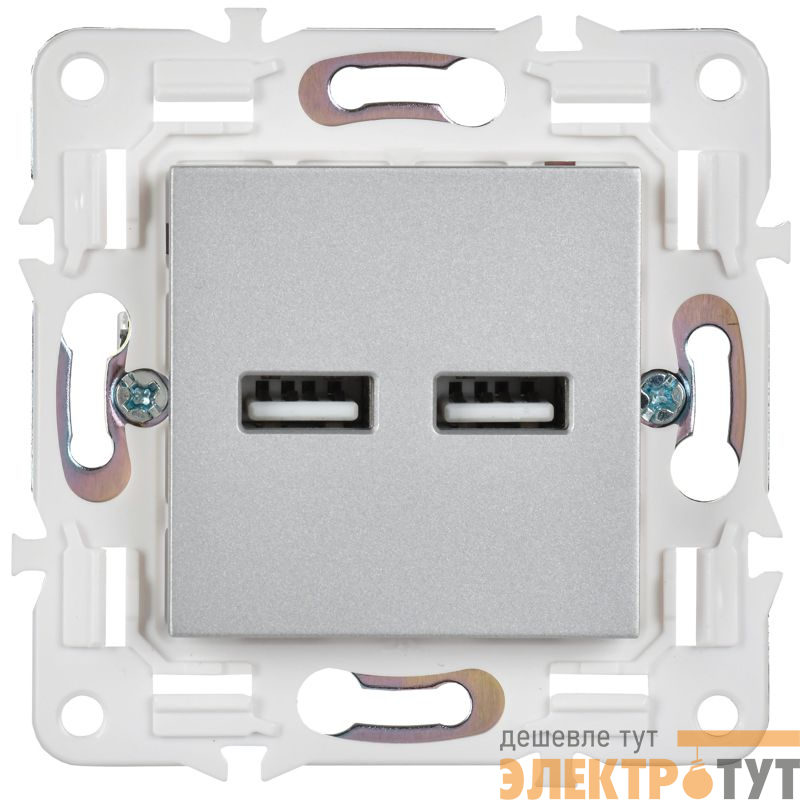 Розетка USB A+A 3.1А SKANDY SK-R15S серебр. IEK SK-U21-D31-K23