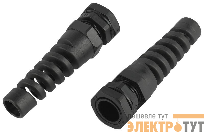 Ввод кабельный (сальник) PGR 11 d5-10мм (d отверст. 18.6мм) IP54 с гибким отводом (уп.10шт) Эра Б0065198