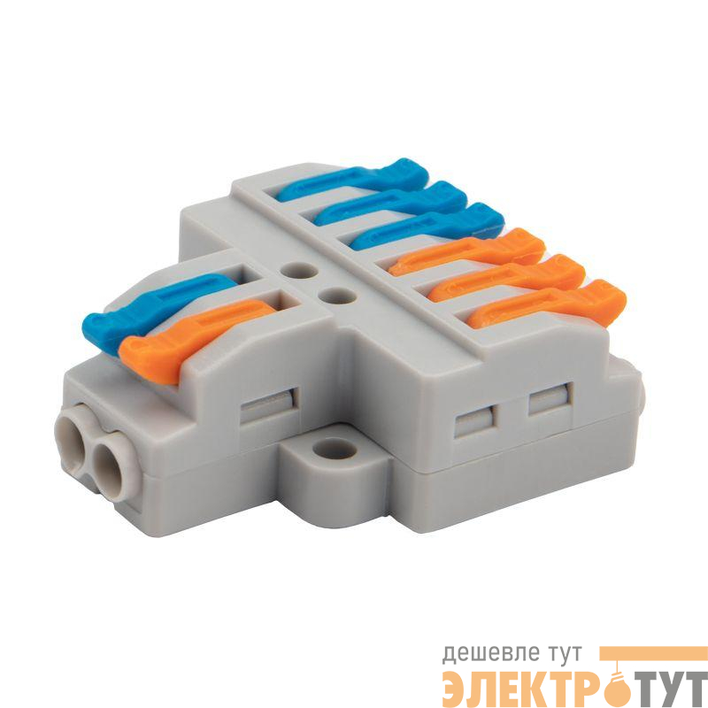 Клемма строительно-монтажная СМК проходная разветвительная 2п с монтажной площадкой 1 ввод 3 вывода на полюс Rexant 07-5234