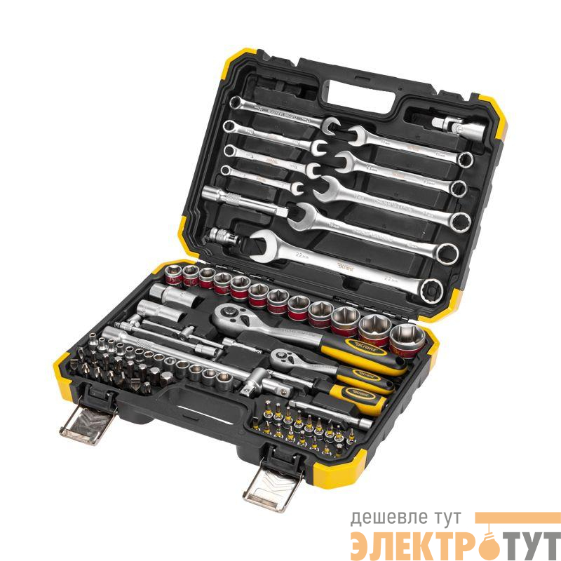 Набор инструментов 1/2 1/4 CrV 82 предмета пластик. кейс Kranz KR-66-6682