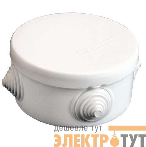 Коробка распределительная ОП d90х45мм У140 IP54 4 выхода 4 гермоввода крышка защелкивающаяся бел. Epplast 140141