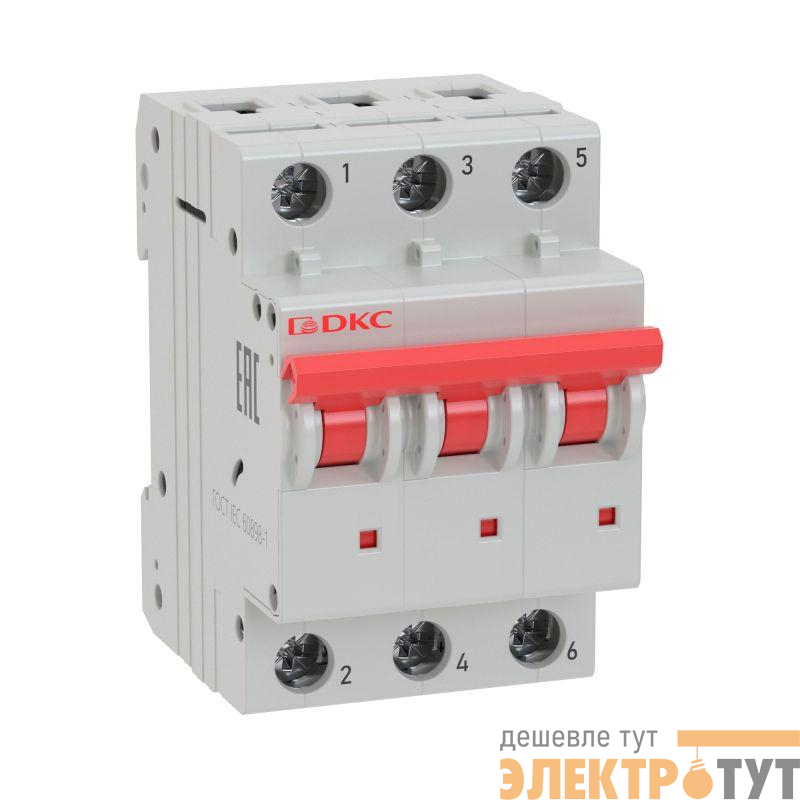 Выключатель автоматический модульный 3п C 4А 6кА MD63 YON MD63-3C4-6