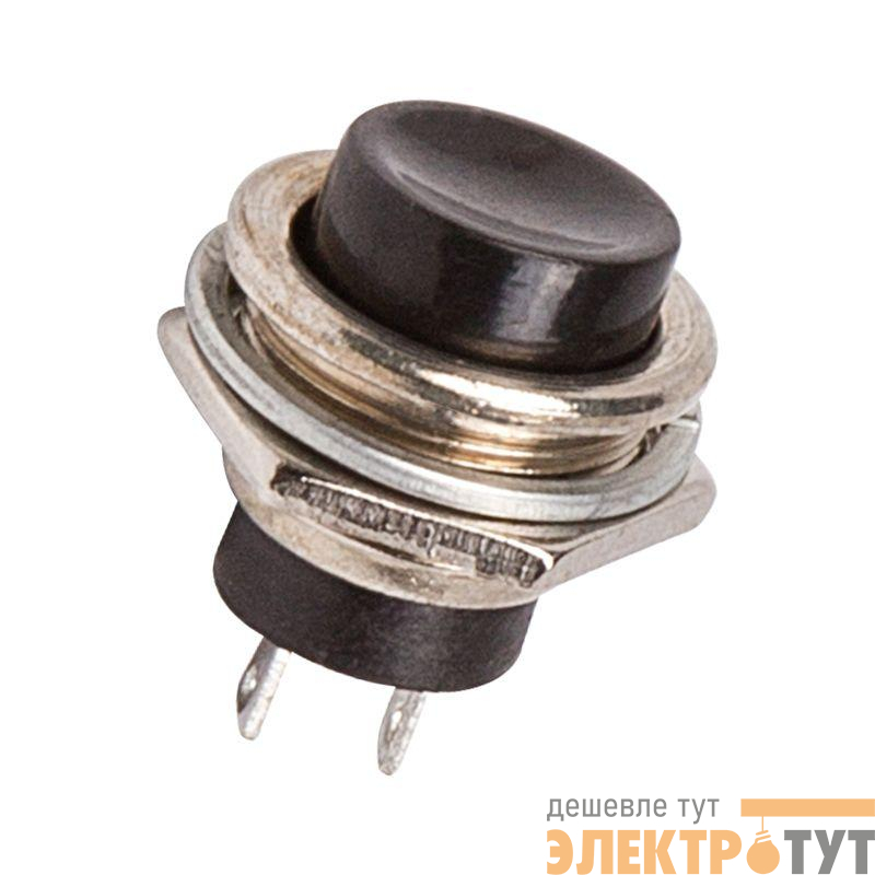 Выключатель-кнопка металл 250В 2А (2с) OFF-(ON) d16.2 черн. (RWD-306) Rexant 36-3350