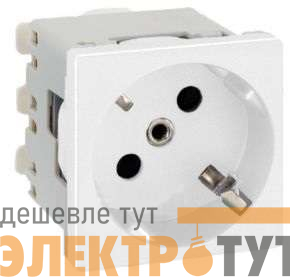 Розетка 1-м СП 2мод. Simon Connect 16А IP20 250В с заземл. модуль K45 винтов. клеммы механизм бел. Simon K01-9