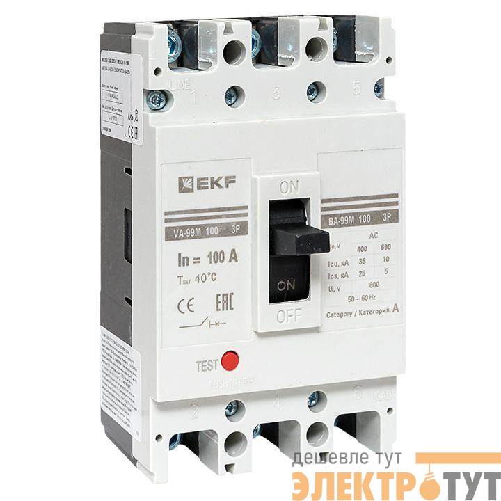 Выключатель автоматический 3п 100/100А 35кА ВА-99М PROxima EKF mccb99-100-100m