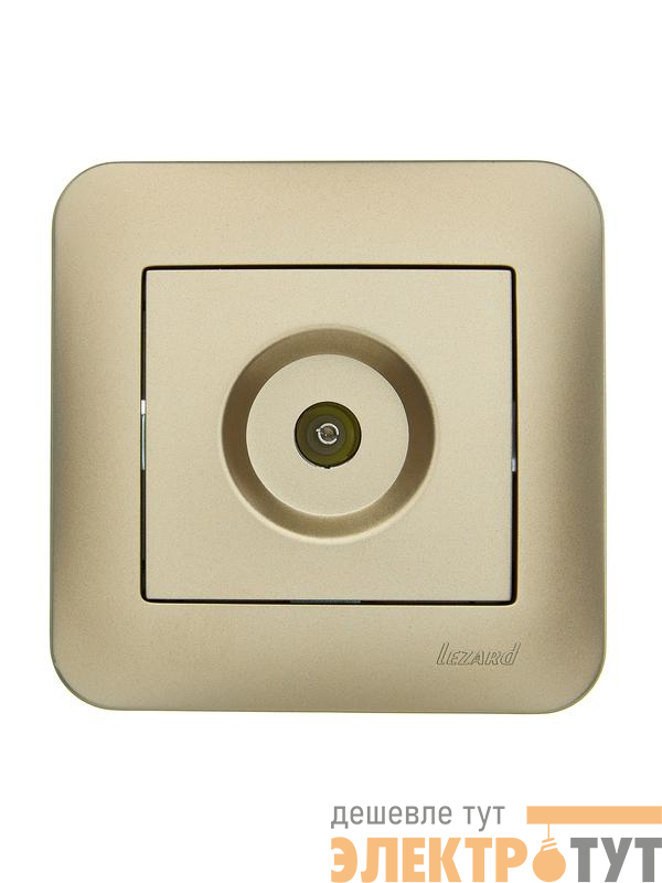 Розетка телевизионная проходная TV СП ASTI IP20 в сборе золото. LEZARD 7081-3636-129