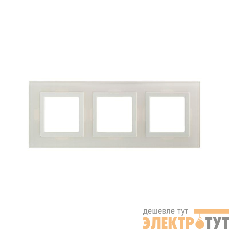 Рамка 3-м 6мод. Avanti натуральн. стекло бел. DKC 4400826