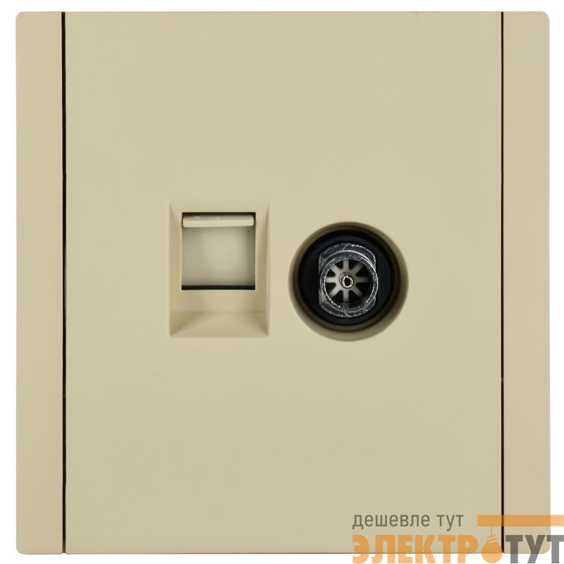 Розетка 2-м TV+RJ45 кат.6 FORTE&PIANO FP437 ваниль IEK FP-AK20-2-K10