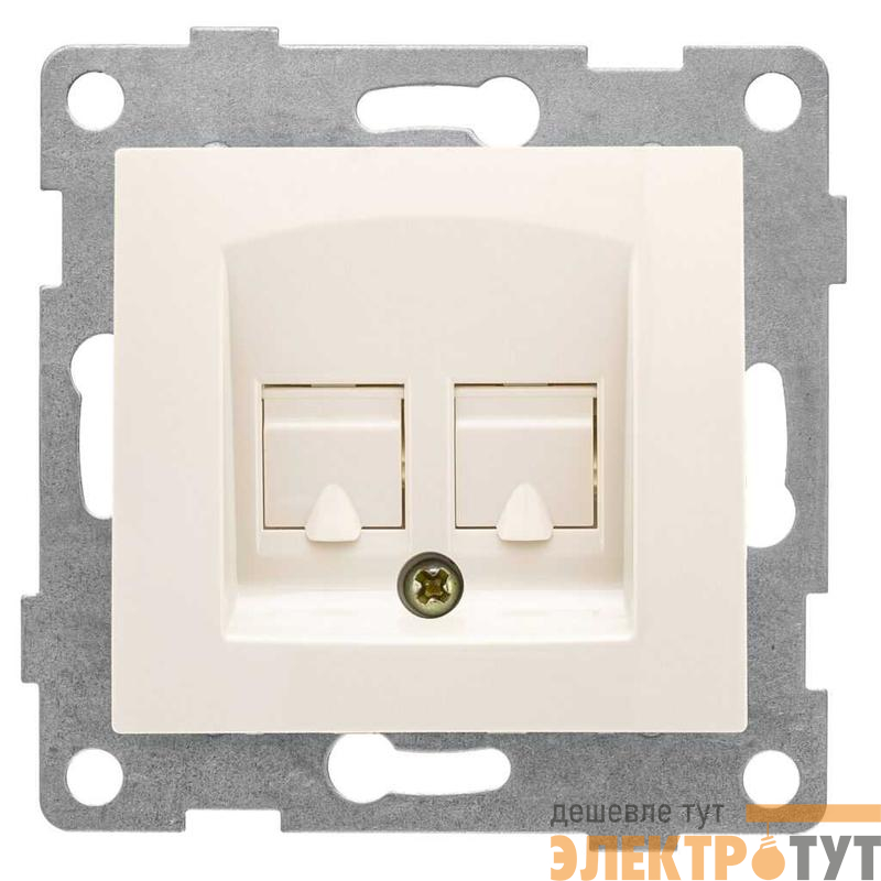 Розетка компьютерная + телефонная 2-м СП Bravo RJ45 + RJ12 механизм беж. GUSI С10КТ-003