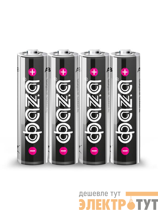 Элемент питания алкалиновый AA/LR6 1.5В Alkaline Shrink-4 (уп.4шт) ФАZА 5024502