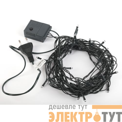Гирлянда светодиодная "Нить" 5м 8 режимов зел. пр. 220В IP20 мультиколор ENIN-5M Эра Б0041892
