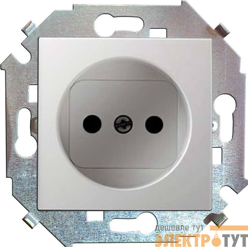 Розетка 1-м СП Simon 15 16А IP20 250В без заземл. винтов. клеммы механизм бел. Simon 1591431-030