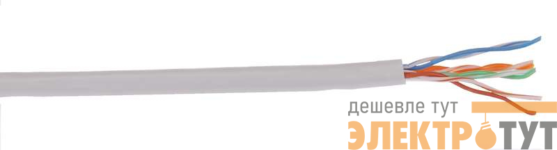 Кабель связи витая пара ШПД U/UTP 24AWG кат.5е 4х2х0.48мм PVC solid (305м) сер. (м) ITK BC1-C5E04-111