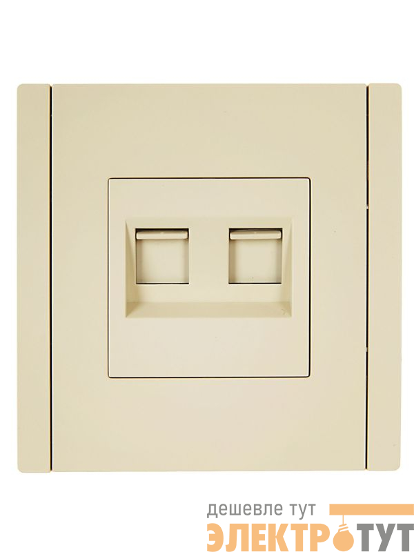 Розетка компьютерная 2-м RJ45 кат.6 FORTE&PIANO FP434 ваниль IEK FP-K20-2-K10