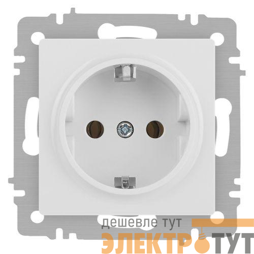 Розетка 1-м СП Accent 6-202-01М 16А IP20 250В 2P+E Schuko бел. матов. Intro Б0063681