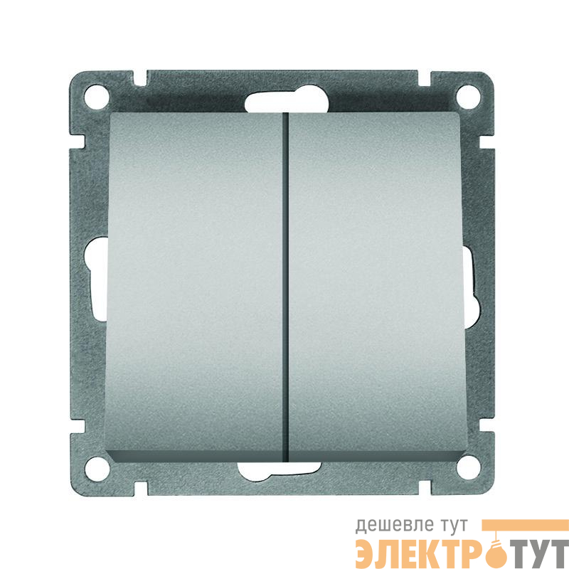 Выключатель 2-кл. СП Афина 10А IP20 механизм серебр. Universal A0023-S