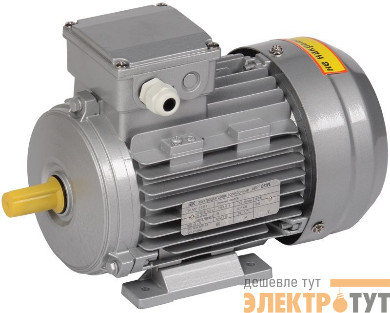 Электродвигатель АИР DRIVE 3ф 63B4 220/380В 0.37кВт 1500об/мин 1081 IEK DRV063-B4-000-4-1510