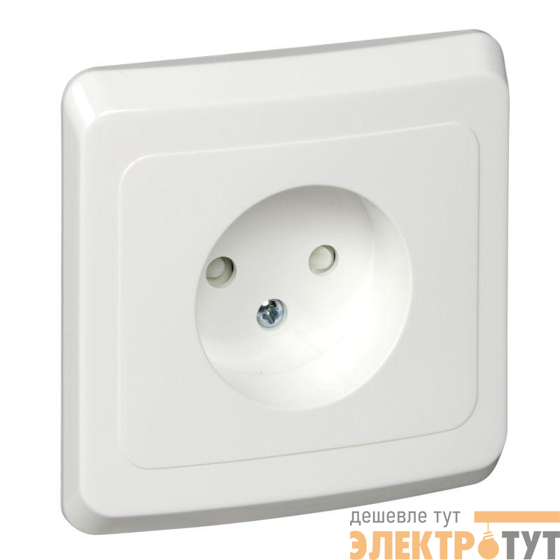 Розетка 1-м СП Этюд 16А IP20 250В без заземл. защ. шторки бел. SE PC16-002B