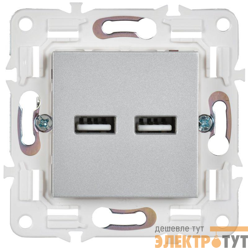 Розетка USB A+A 3.1А SKANDY SK-R15S серебр. IEK SK-U21-D31-K23
