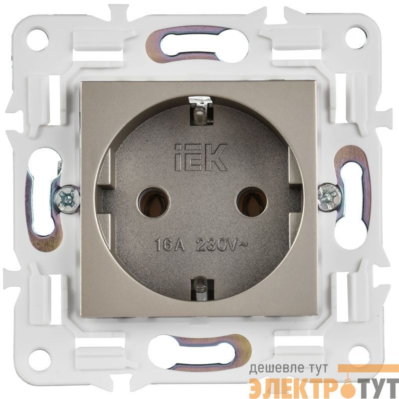 Розетка SKANDY 16А с заземл. без защ. шторок SK-R05Sh шампань IEK SK-R11-16-K37
