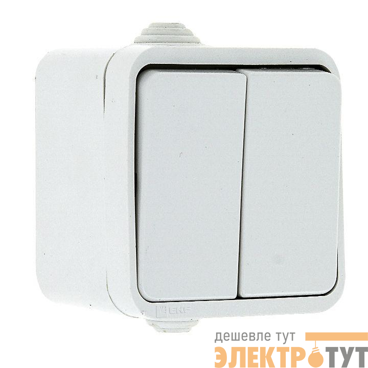 Выключатель 2-кл. ОП Прага 10А IP44 бел. EKF EKV10-023-10-44