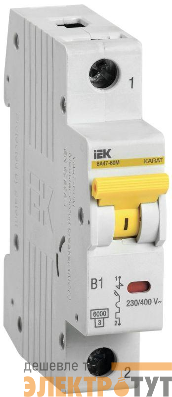 Выключатель автоматический модульный 1п D 50А 6кА ВА47-60M KARAT IEK MVA31-1-050-D