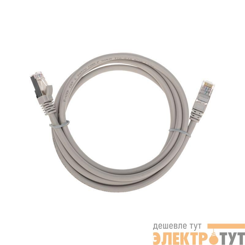 Патч-корд F/UTP кат.6 RJ45-RJ45 26AWG LSZH 2м сер. Rexant 02-0210-2