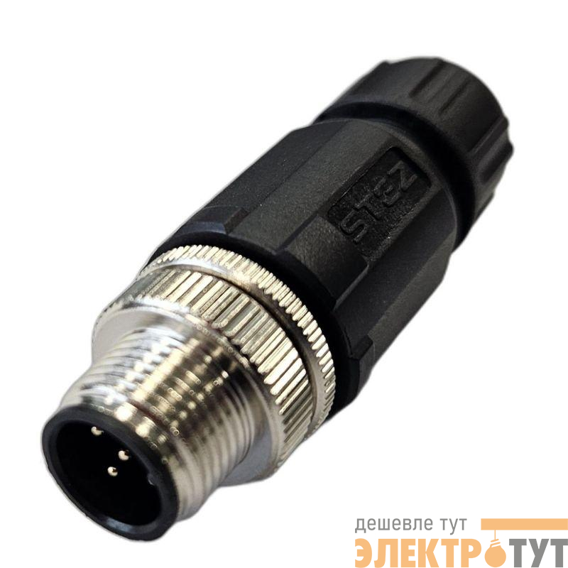 Разъем М12 5A штыревой пайка пластик. прямой резьба PG7 каб. часть СЦМ120022-05A СТЭЗ 185200164