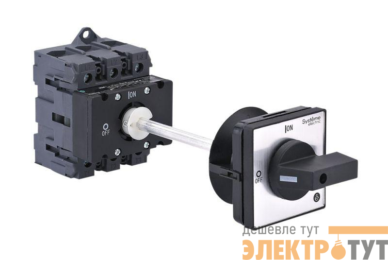 Выключатель-разъединитель 3п 80А IP20 с черн. выносн. рукоят. на дин-рейке/плате SE MSD80340B