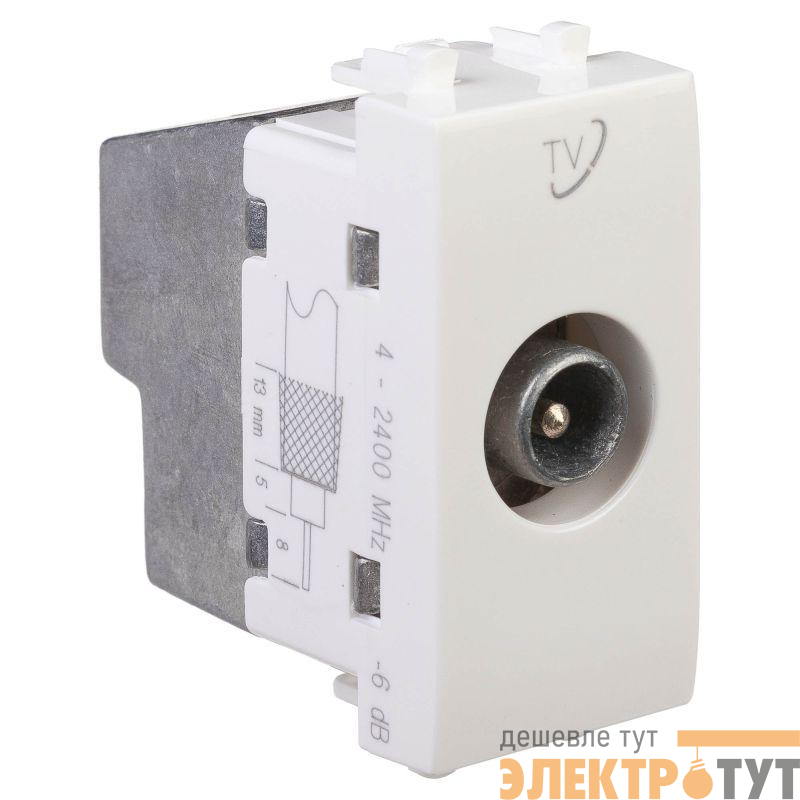 Розетка TV 1мод. 16А Avanti "Белое облако" проходная DKC 4400511