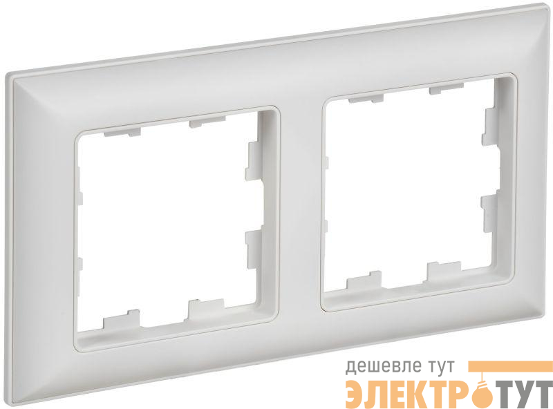 Рамка 2-м BRITE РУ-2-БрАБ арктич. бел./бел. IEK BR-M22-12-K91