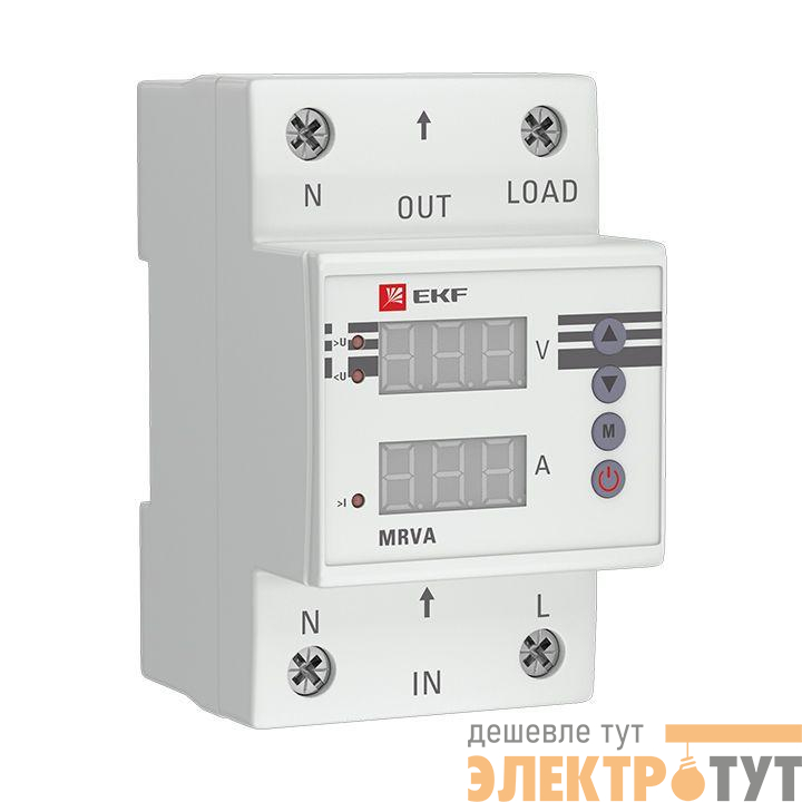 Реле напряжения и тока с дисплеем MRVA 50А PROxima EKF MRVA-50A