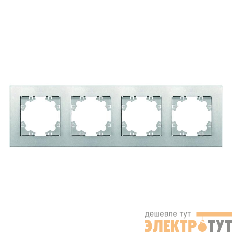 Рамка 4-м Афина универс. серебр. Universal A0046-S