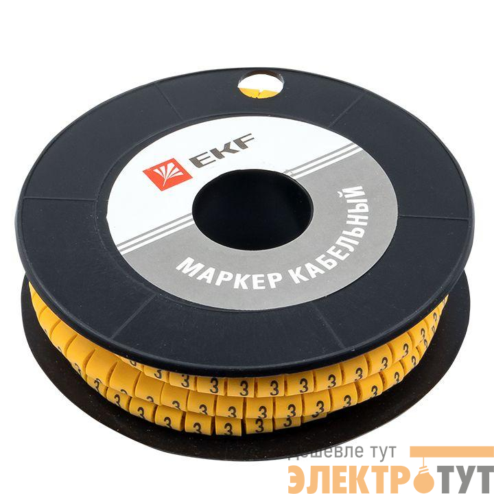 Маркер каб. 1.5кв.мм "3" (к-1000ед) (ЕС-0) EKF plc-KM-1.5-3