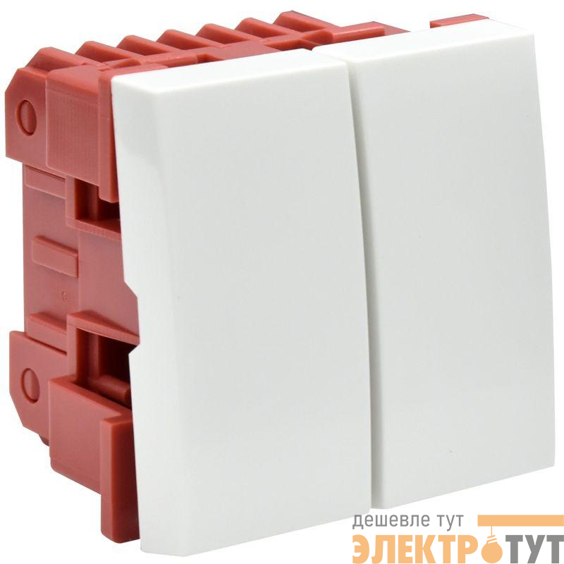 Переключатель проходной 2-кл. 2мод. 10А IP20 ВК4-22-00-П бел. PRIMER IEK CKK-40D-PD2-K01