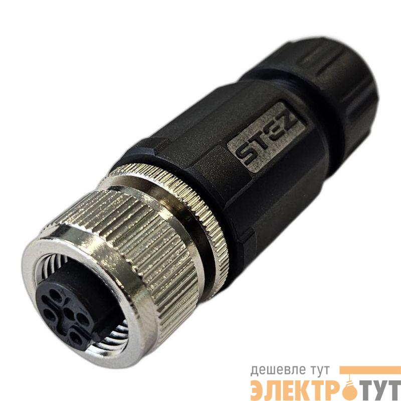 Разъем М12 5B гнездовой пайка пластик. прямой резьба PG7 каб. часть СЦМ120021-05B СТЭЗ 185200159