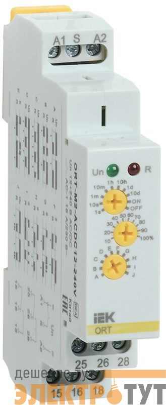 Реле времени ORT 12-240В AC/DC 2 контакта многофункц. IEK ORT-M2-ACDC12-240V