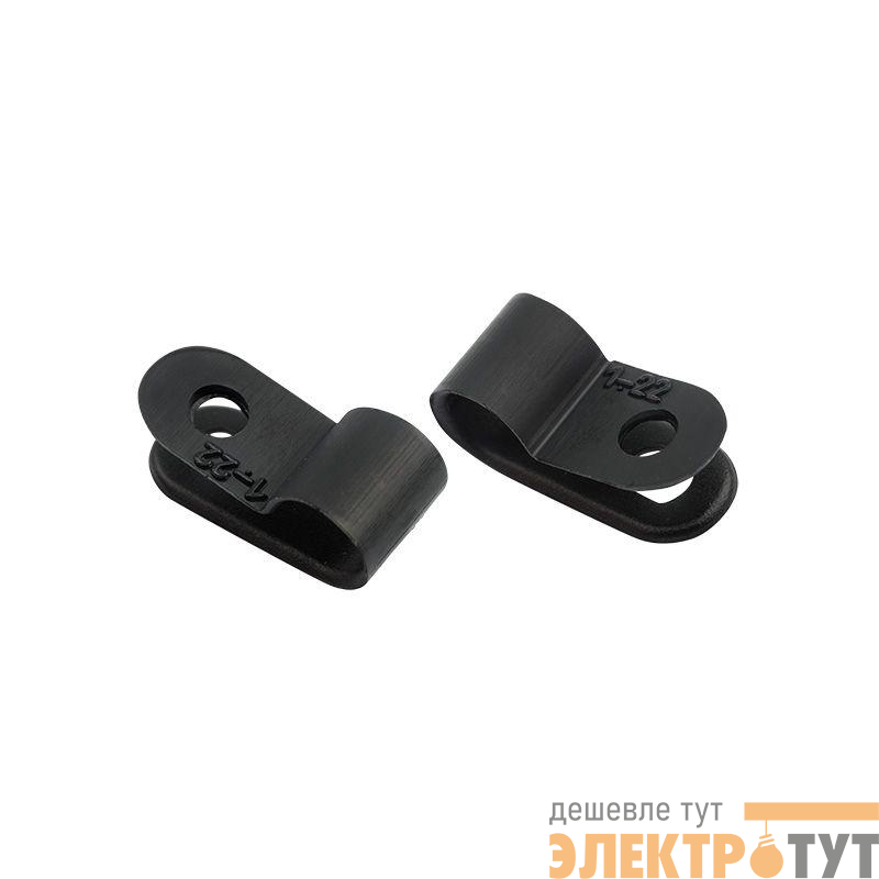 Скоба кабельная под винт 6мм черн. (уп.50шт) Rexant 07-4406-1