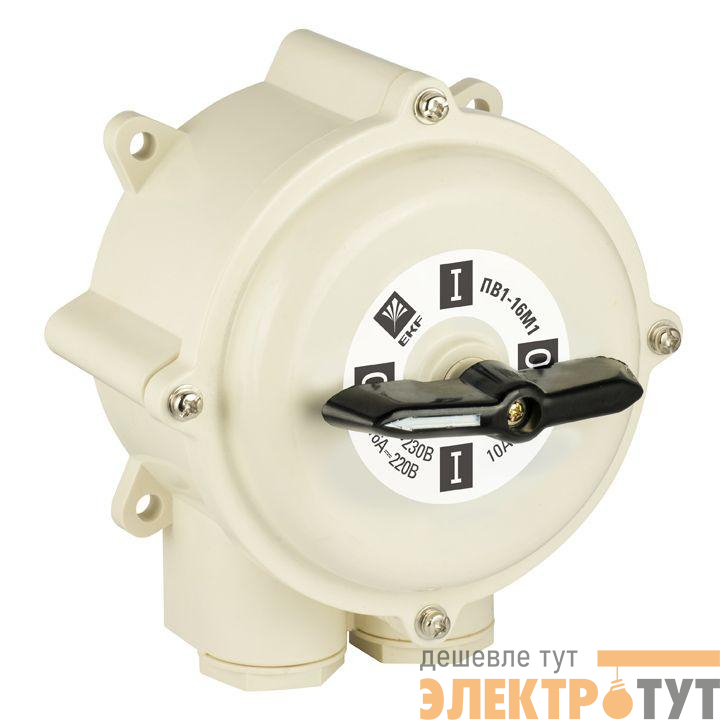 Переключатель пакетный 1-кл. 16А IP56 ПП 4-16/Н2 М2 пл. беж. EKF pp-4-16-4