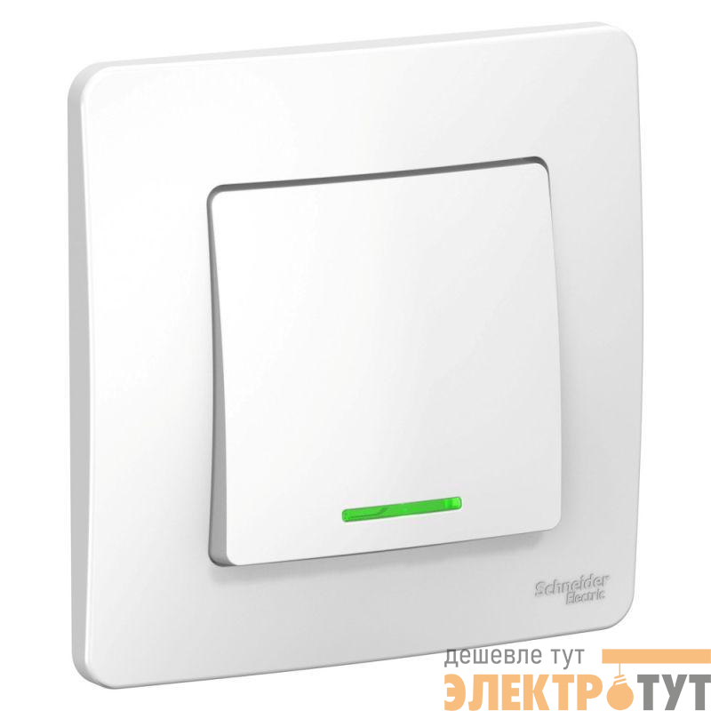 Переключатель проходной 1-кл. СП Blanca 10А IP20 (сх. 6) 250В с подсветкой бел. SE BLNVS010611