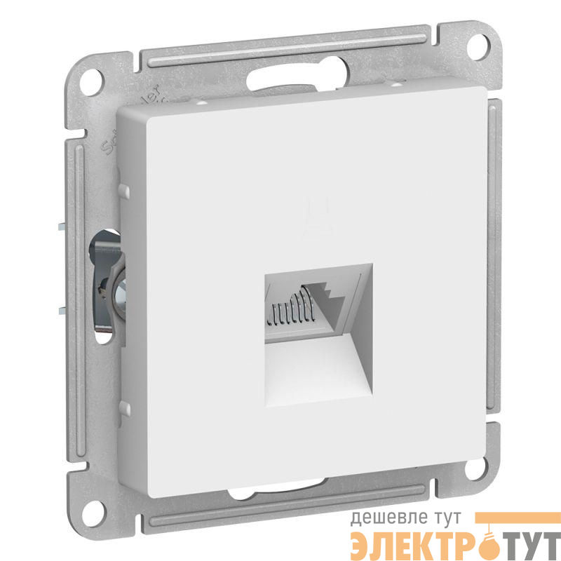 Розетка компьютерная 1-м AtlasDesign RJ45 кат.5E механизм бел. SE ATN000183